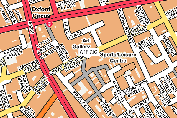 W1F 7JG map - OS OpenMap – Local (Ordnance Survey)