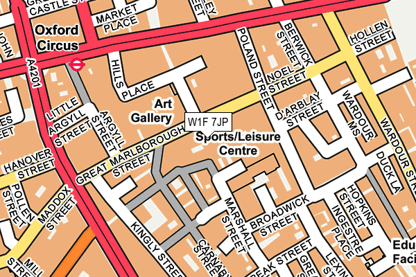 W1F 7JP map - OS OpenMap – Local (Ordnance Survey)