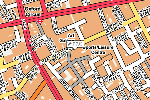 W1F 7JQ map - OS OpenMap – Local (Ordnance Survey)