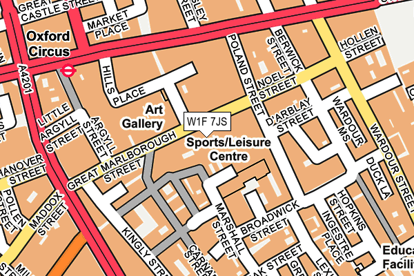 W1F 7JS map - OS OpenMap – Local (Ordnance Survey)