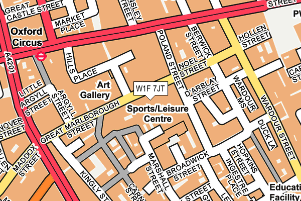 W1F 7JT map - OS OpenMap – Local (Ordnance Survey)