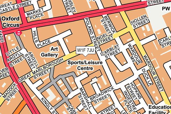 W1F 7JU map - OS OpenMap – Local (Ordnance Survey)