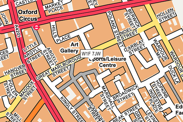W1F 7JW map - OS OpenMap – Local (Ordnance Survey)