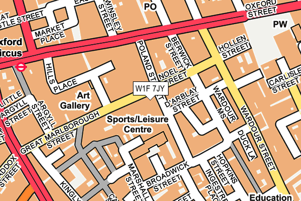 W1F 7JY map - OS OpenMap – Local (Ordnance Survey)