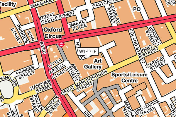 W1F 7LE map - OS OpenMap – Local (Ordnance Survey)