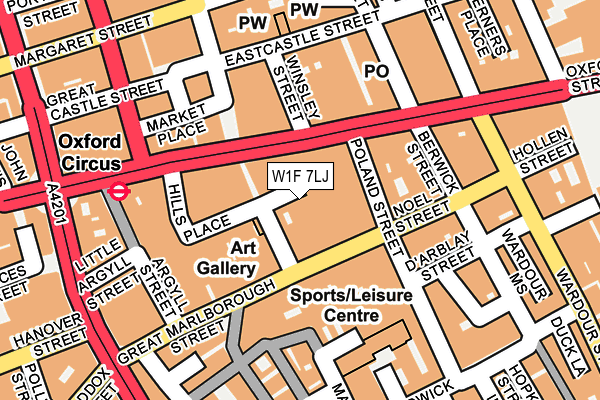 W1F 7LJ map - OS OpenMap – Local (Ordnance Survey)