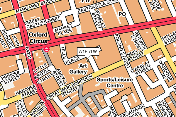 W1F 7LW map - OS OpenMap – Local (Ordnance Survey)