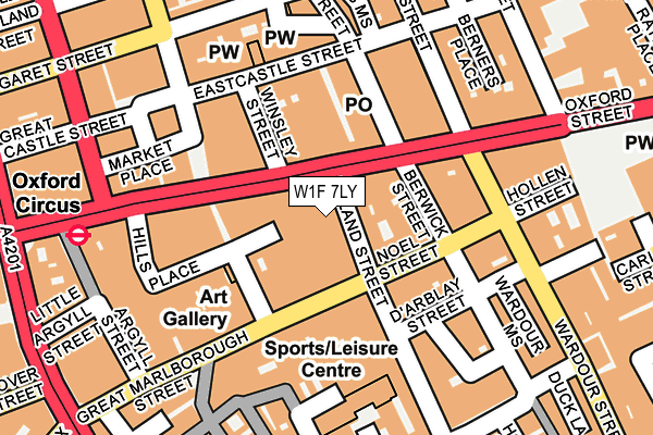 W1F 7LY map - OS OpenMap – Local (Ordnance Survey)