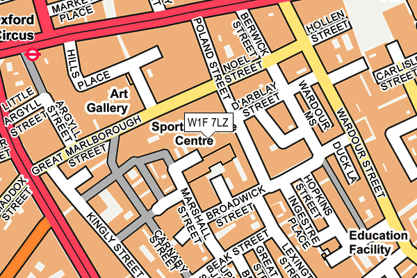 W1F 7LZ map - OS OpenMap – Local (Ordnance Survey)