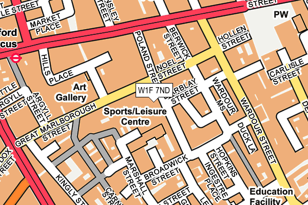 W1F 7ND map - OS OpenMap – Local (Ordnance Survey)