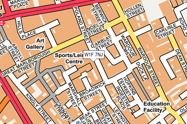 W1F 7NJ map - OS OpenMap – Local (Ordnance Survey)