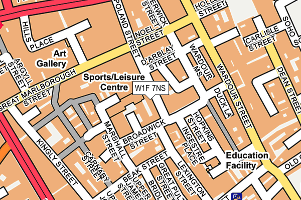 W1F 7NS map - OS OpenMap – Local (Ordnance Survey)