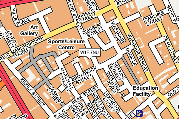W1F 7NU map - OS OpenMap – Local (Ordnance Survey)