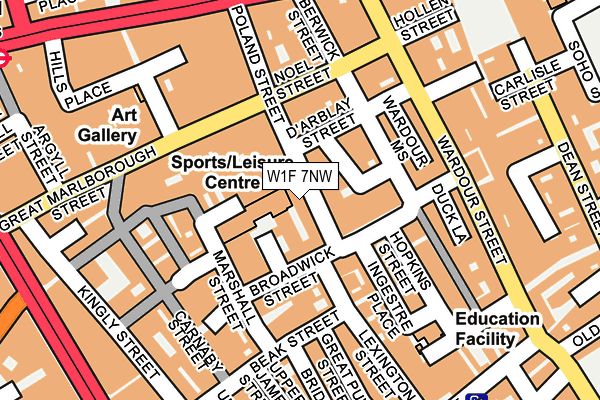 W1F 7NW map - OS OpenMap – Local (Ordnance Survey)