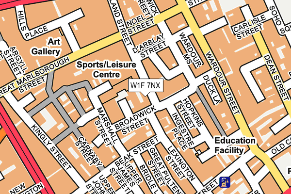 W1F 7NX map - OS OpenMap – Local (Ordnance Survey)