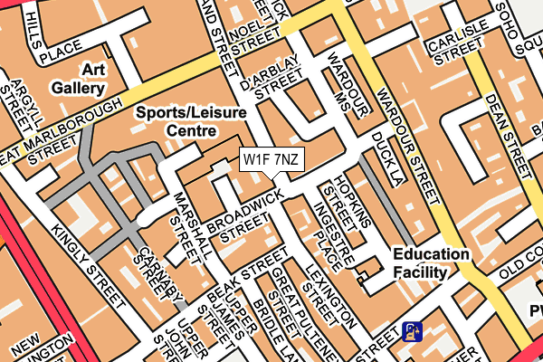 W1F 7NZ map - OS OpenMap – Local (Ordnance Survey)