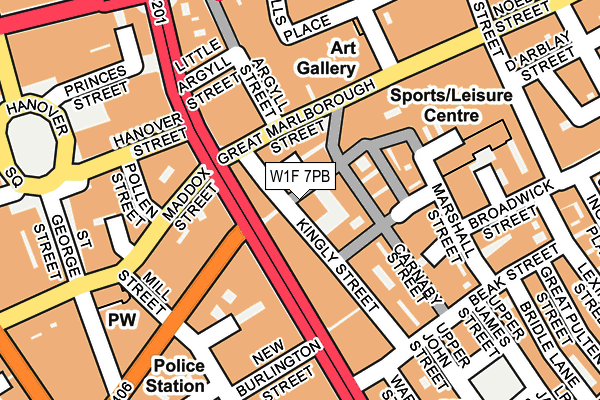 W1F 7PB map - OS OpenMap – Local (Ordnance Survey)