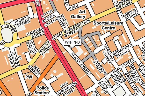 W1F 7PD map - OS OpenMap – Local (Ordnance Survey)