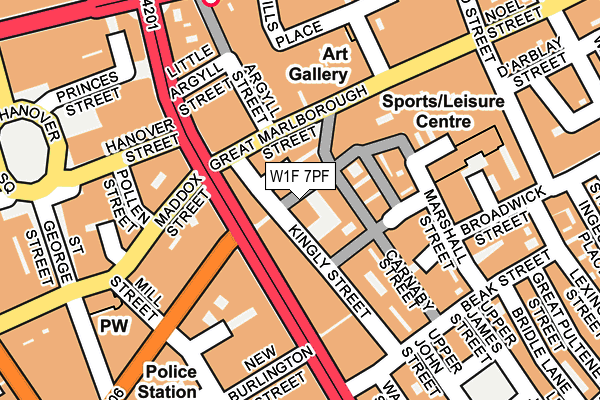 W1F 7PF map - OS OpenMap – Local (Ordnance Survey)