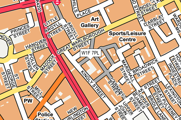 W1F 7PL map - OS OpenMap – Local (Ordnance Survey)