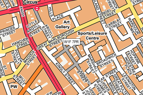 W1F 7PR map - OS OpenMap – Local (Ordnance Survey)