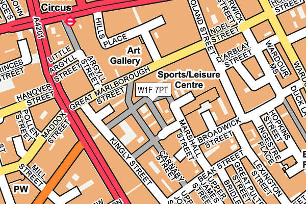 W1F 7PT map - OS OpenMap – Local (Ordnance Survey)