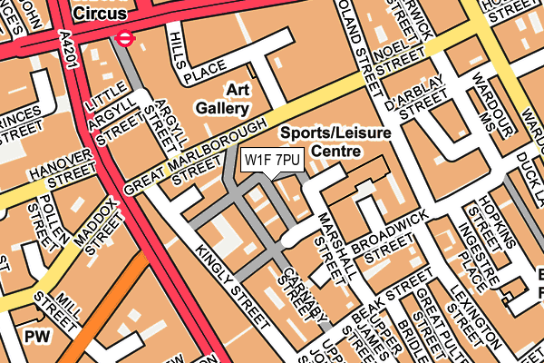 W1F 7PU map - OS OpenMap – Local (Ordnance Survey)