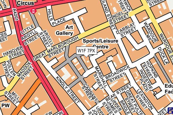 W1F 7PX map - OS OpenMap – Local (Ordnance Survey)