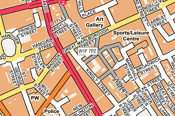 W1F 7PZ map - OS OpenMap – Local (Ordnance Survey)