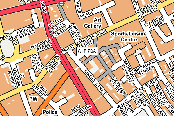 W1F 7QA map - OS OpenMap – Local (Ordnance Survey)