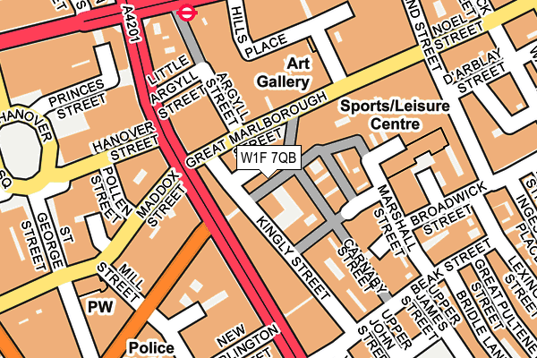 W1F 7QB map - OS OpenMap – Local (Ordnance Survey)