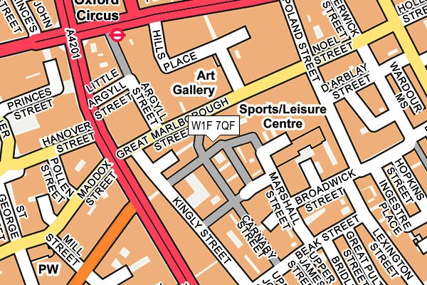 W1F 7QF map - OS OpenMap – Local (Ordnance Survey)