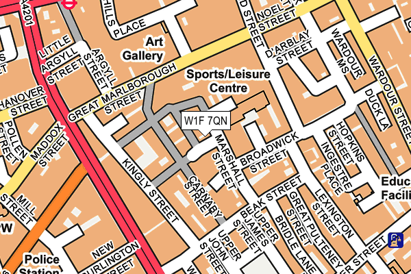 W1F 7QN map - OS OpenMap – Local (Ordnance Survey)