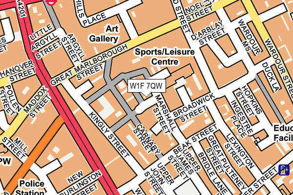 W1F 7QW map - OS OpenMap – Local (Ordnance Survey)