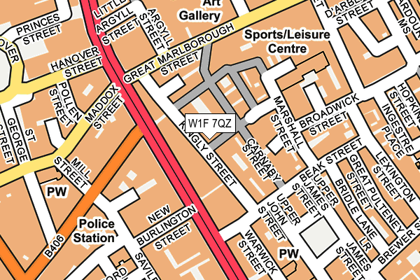 W1F 7QZ map - OS OpenMap – Local (Ordnance Survey)