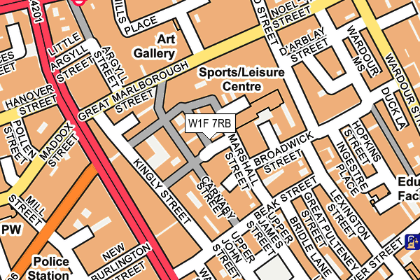 W1F 7RB map - OS OpenMap – Local (Ordnance Survey)