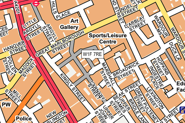 W1F 7RE map - OS OpenMap – Local (Ordnance Survey)