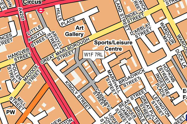 W1F 7RL map - OS OpenMap – Local (Ordnance Survey)