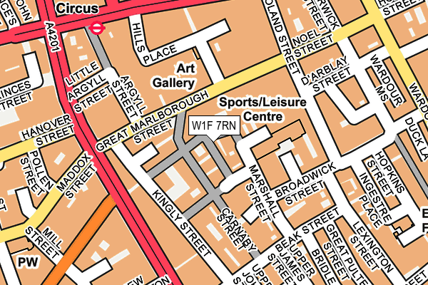 W1F 7RN map - OS OpenMap – Local (Ordnance Survey)