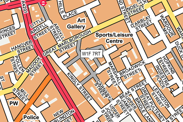 W1F 7RT map - OS OpenMap – Local (Ordnance Survey)