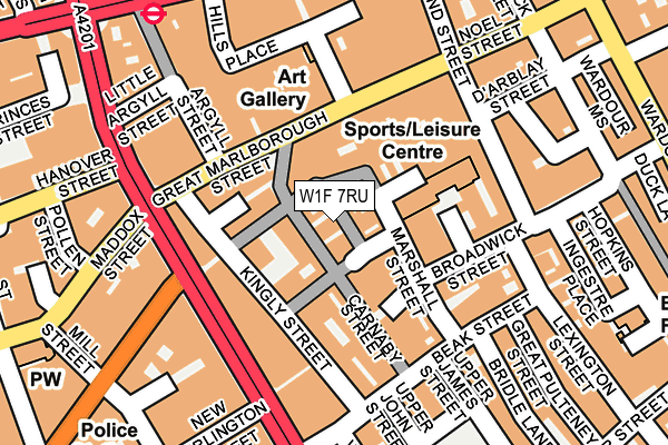 W1F 7RU map - OS OpenMap – Local (Ordnance Survey)