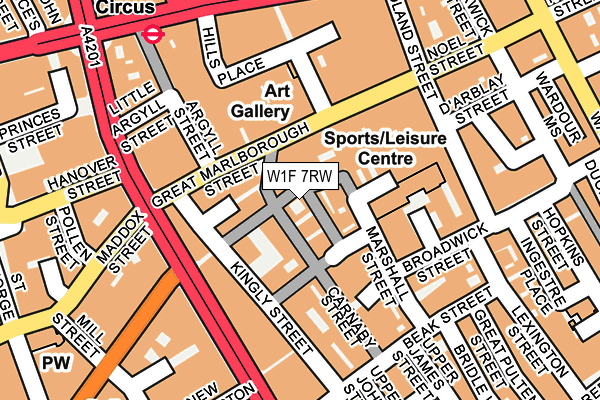 W1F 7RW map - OS OpenMap – Local (Ordnance Survey)