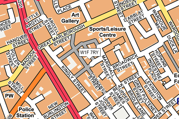 W1F 7RY map - OS OpenMap – Local (Ordnance Survey)