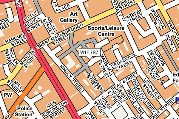 W1F 7RZ map - OS OpenMap – Local (Ordnance Survey)
