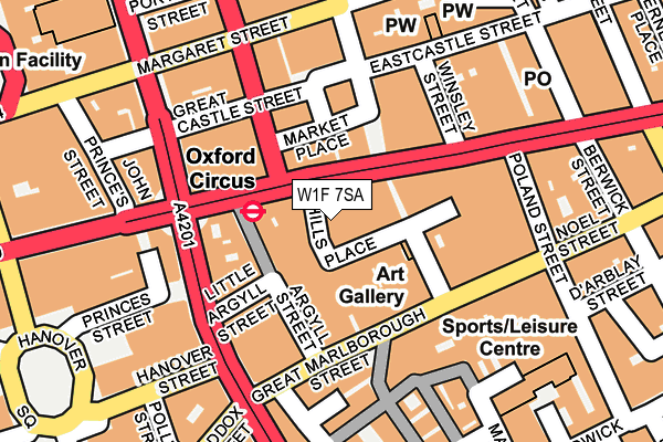 W1F 7SA map - OS OpenMap – Local (Ordnance Survey)