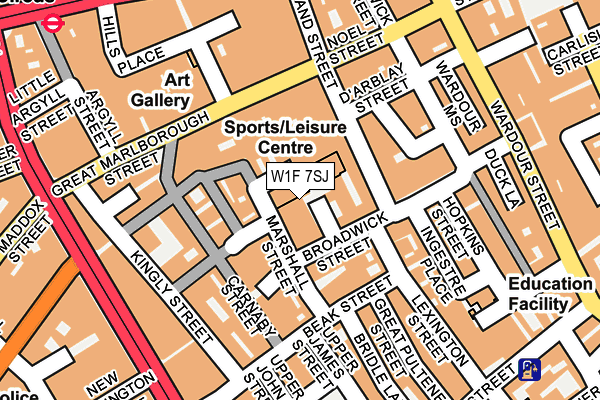 W1F 7SJ map - OS OpenMap – Local (Ordnance Survey)