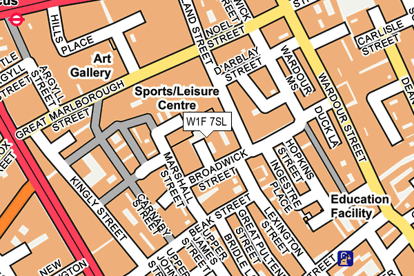 W1F 7SL map - OS OpenMap – Local (Ordnance Survey)