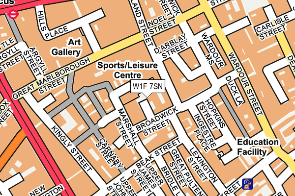 W1F 7SN map - OS OpenMap – Local (Ordnance Survey)