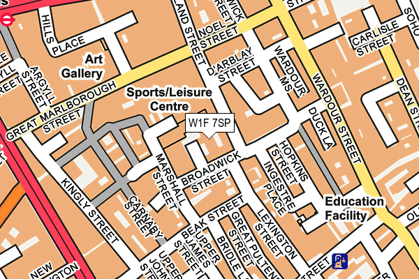 W1F 7SP map - OS OpenMap – Local (Ordnance Survey)