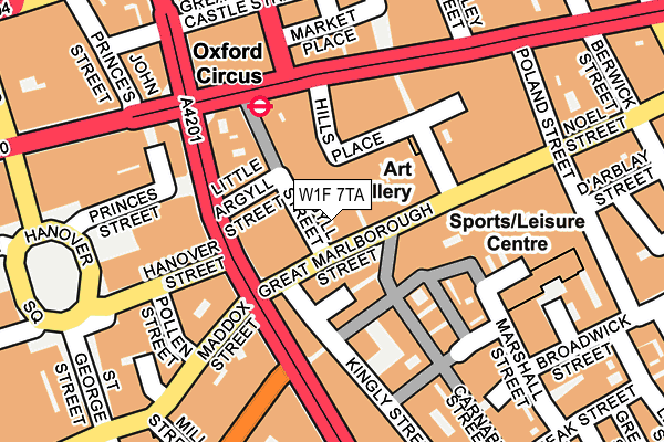 W1F 7TA map - OS OpenMap – Local (Ordnance Survey)